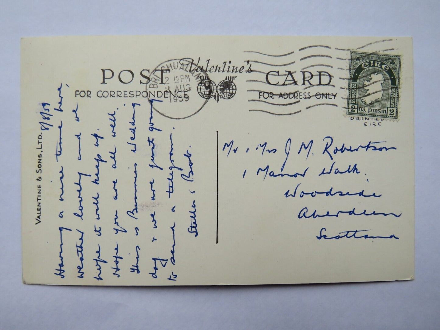 Old Postcard Upper Lake, Glendalough 1959