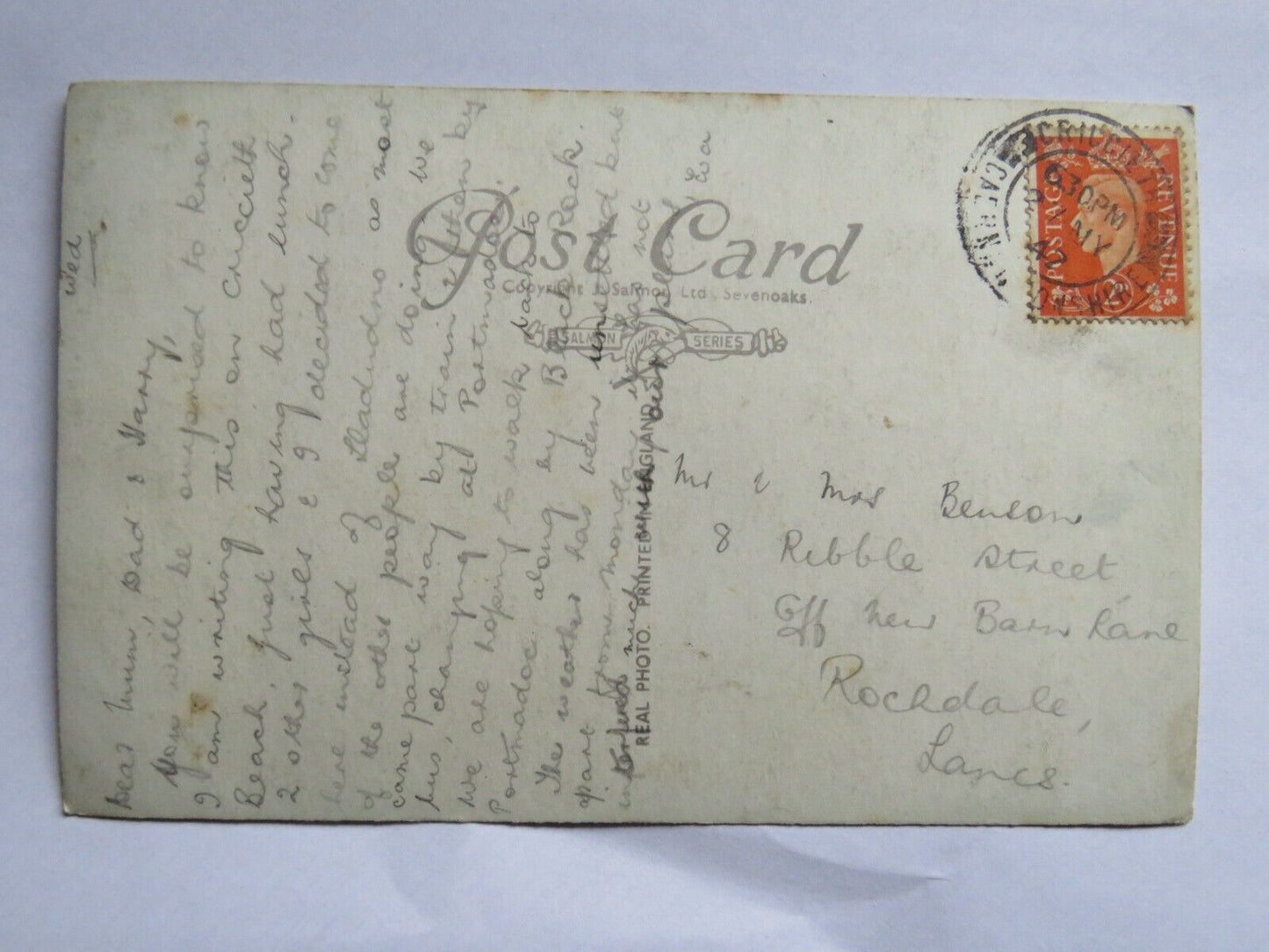 Old Postcard of Snowdonia From Black Rock, Criccieth - Ref : 1011