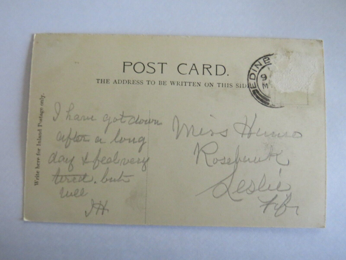 Old Antique Postcard Of Edinburgh Castle Valentines Series - Ref : 1041