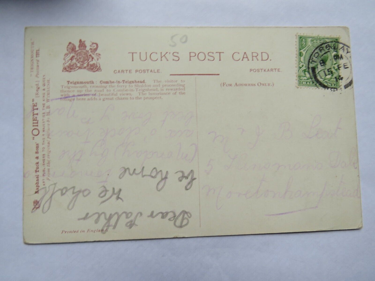 Old Postcard of Teignmouth 1914