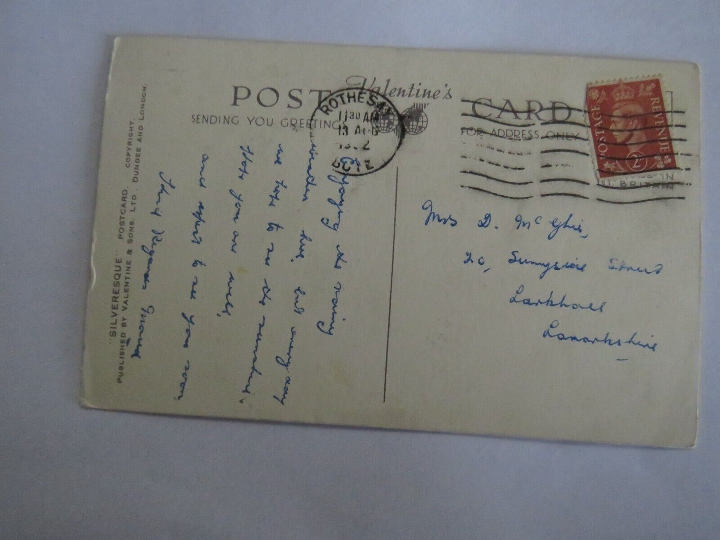 Old Antique Postcard Of Greetings From Rothesay - Ref : 1040