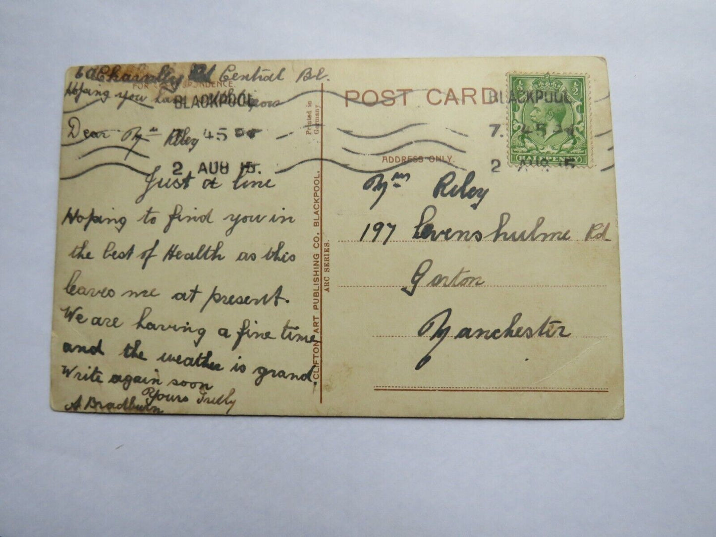 Old Postcard of Kind Thoughts of you from Blackpool, 1915