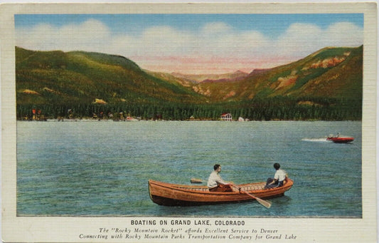 Old Postcard of Boating On Grand Lake, Colorado - Ref : 1009