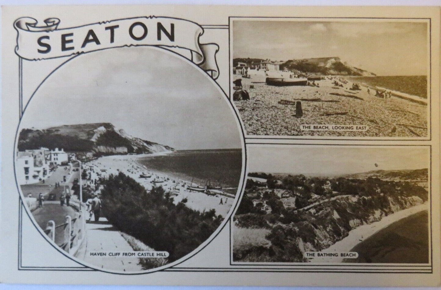 Old Multiview Postcard of Beach Seaton, Devon