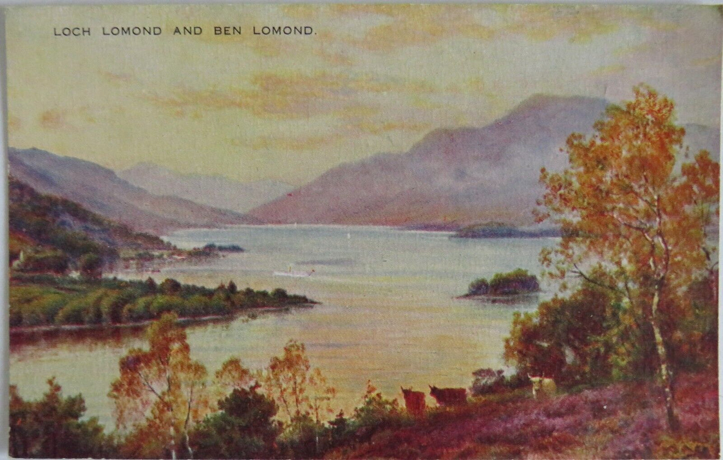 Old Postcard of Loch Lomond and Ben Lomond - Ref : 1018