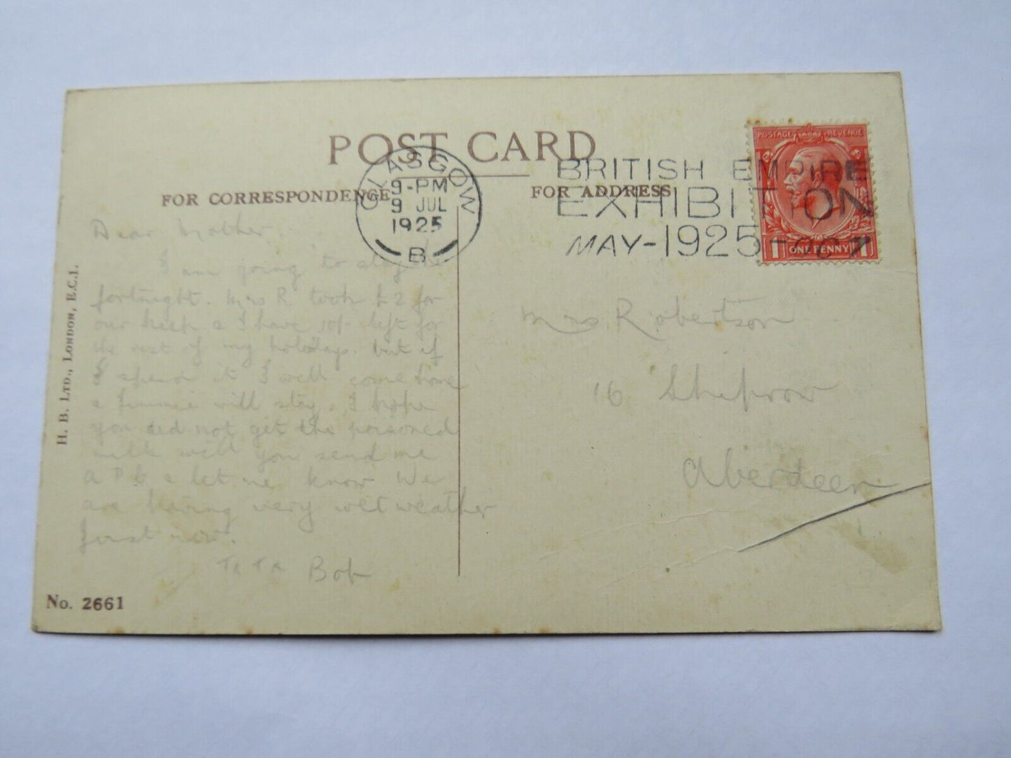 Old Comical Postcard 1925 "When Did I Meet Yer Bill? Monday