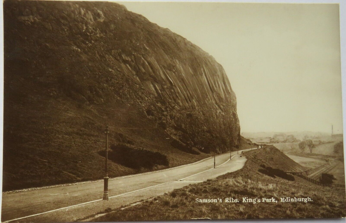 Old Postcard of Samson's Ribs. King's Park, Edinburgh