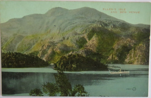 Old Postcard of Elen's Isle and Ben Venue  - Ref : 1017