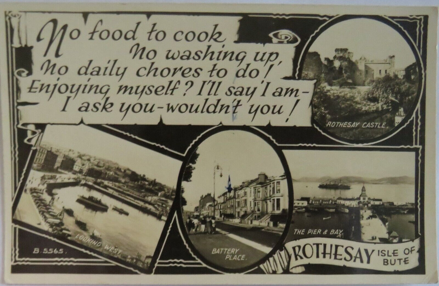 Old Antique Postcard of Rothesay Isle of Bute 1959 - Ref : 1038