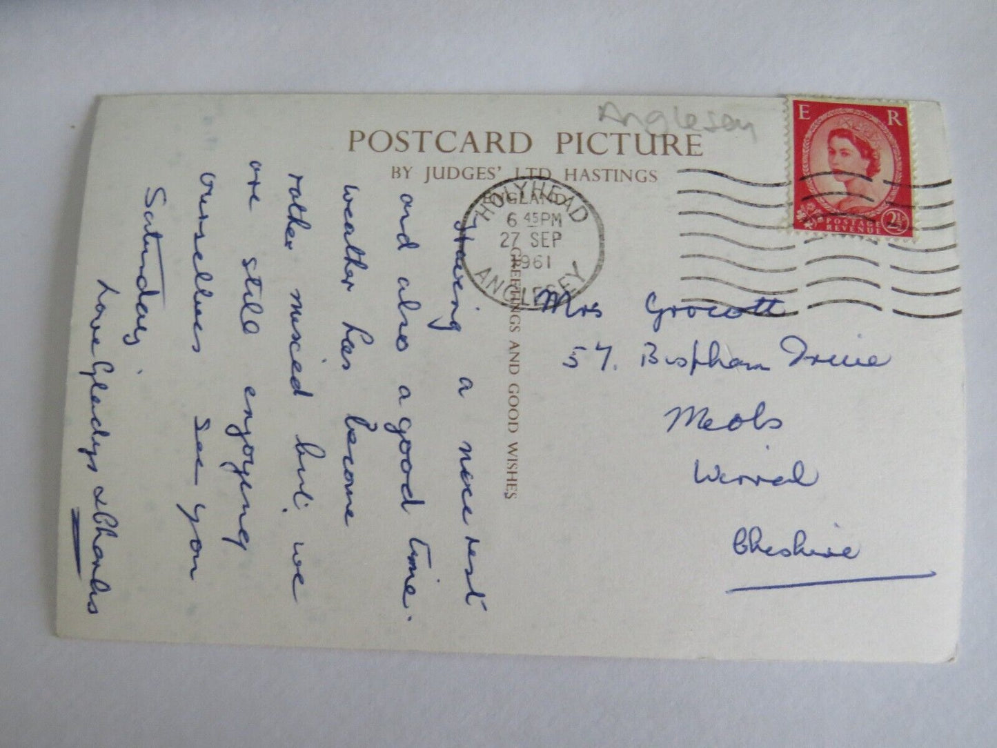 Old Postcard of Holyhead South Stack Lighthouse 1961 - Ref : 1016