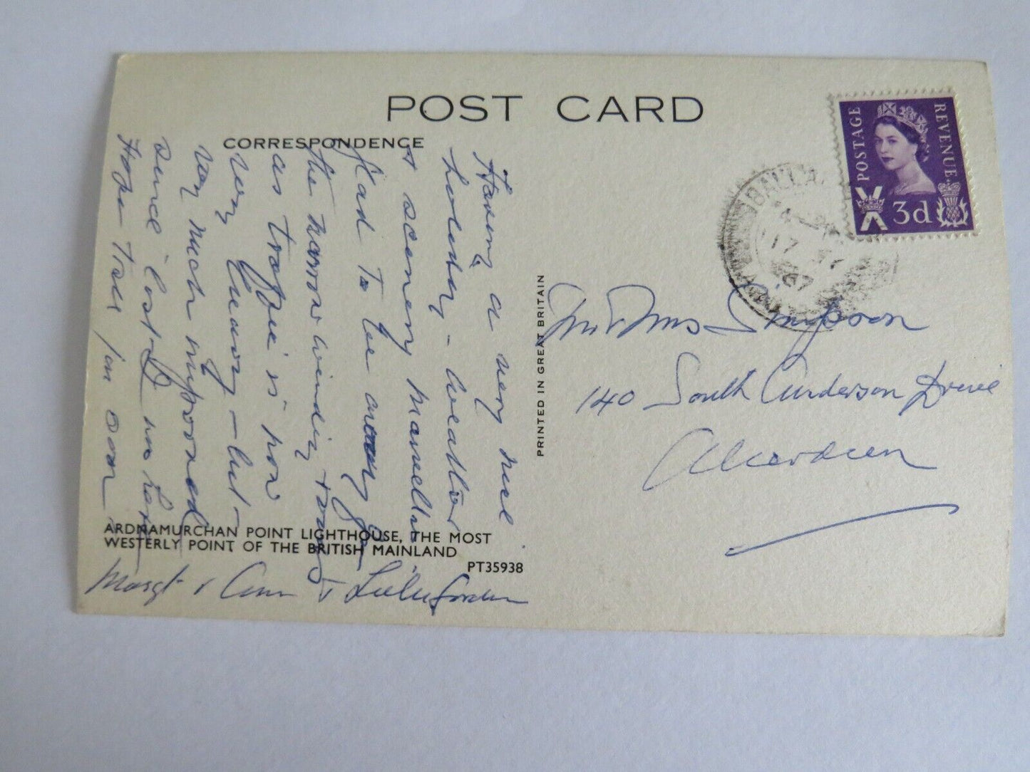 Vintage Postcard of Ardnamurchan Point Lighthouse - Ref : 1016