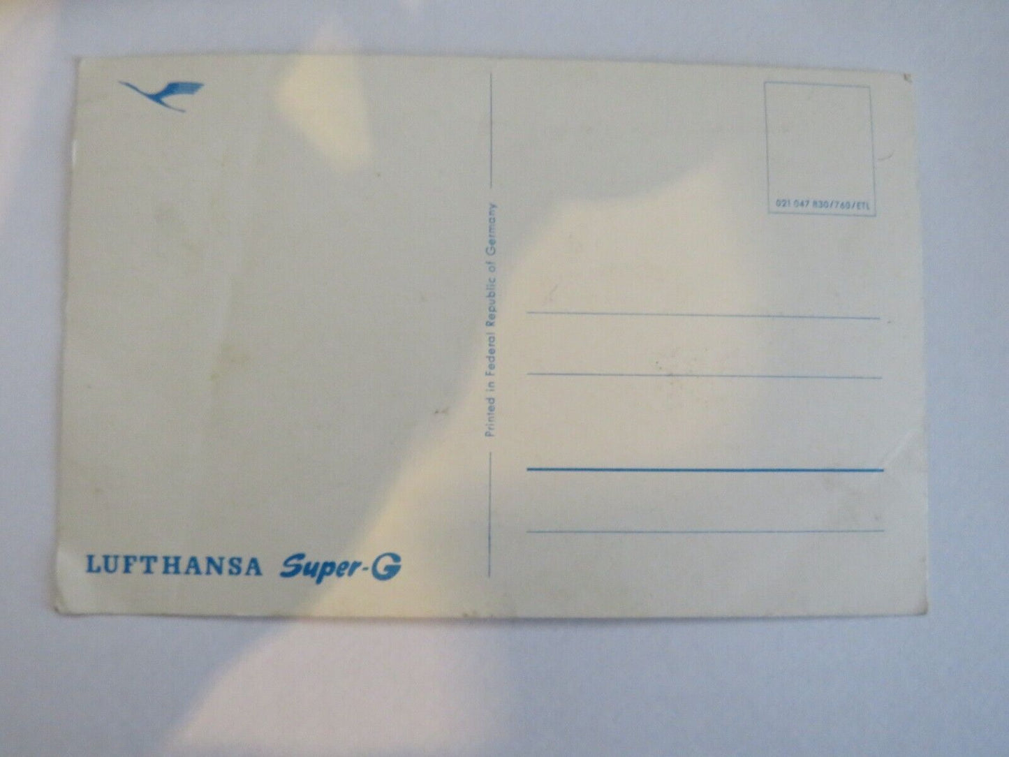 Vintage Postcard Of Lufthansa Super-G - Ref : 1015
