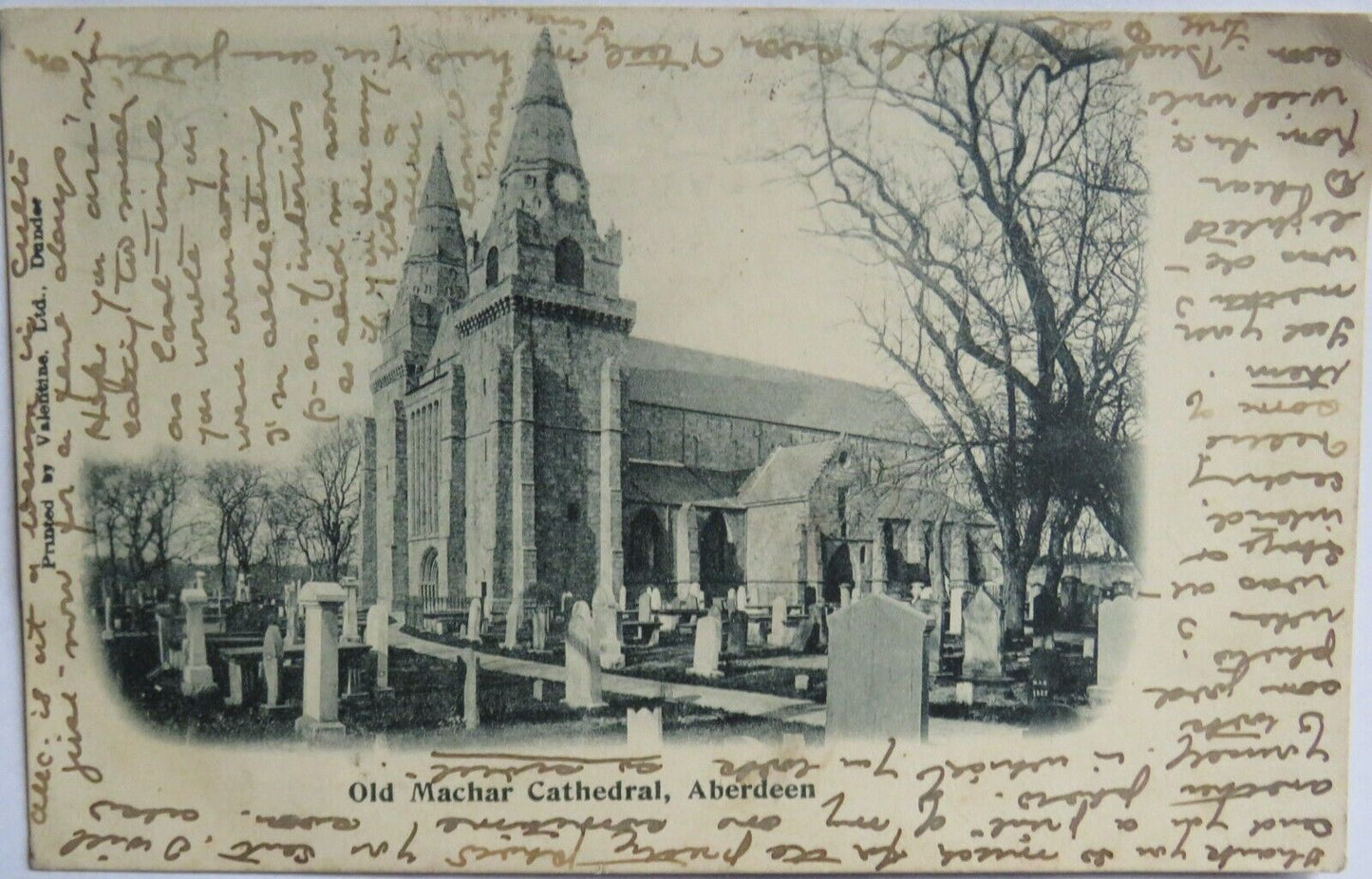 Old Postcard of Old Machar Cathedral, Aberdeen 1902 - Ref : 1012