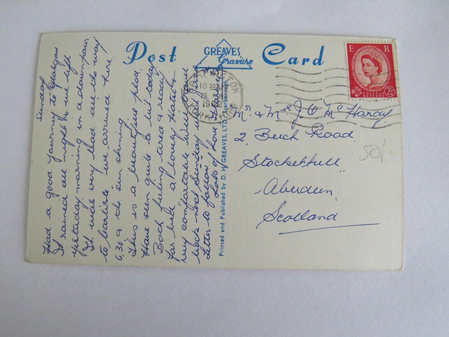 Old Postcard of Spa Royal Hall and Gardens, Bridlington 1962 - Ref : 1016