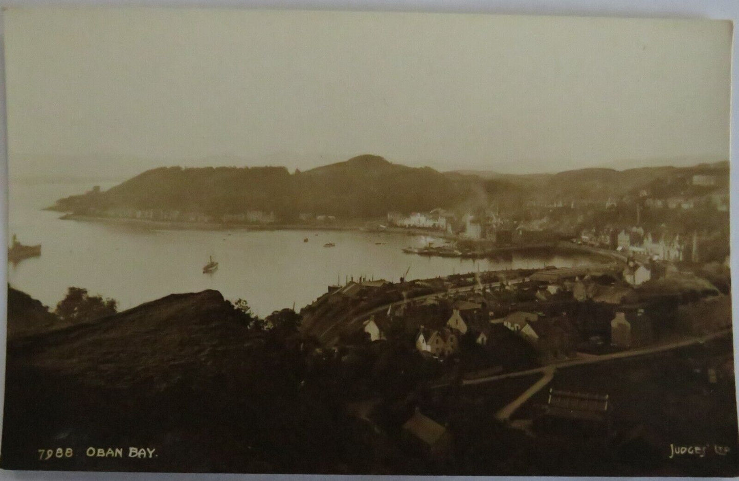 Old Antique Postcard Of Oban Bay - Ref : 1040