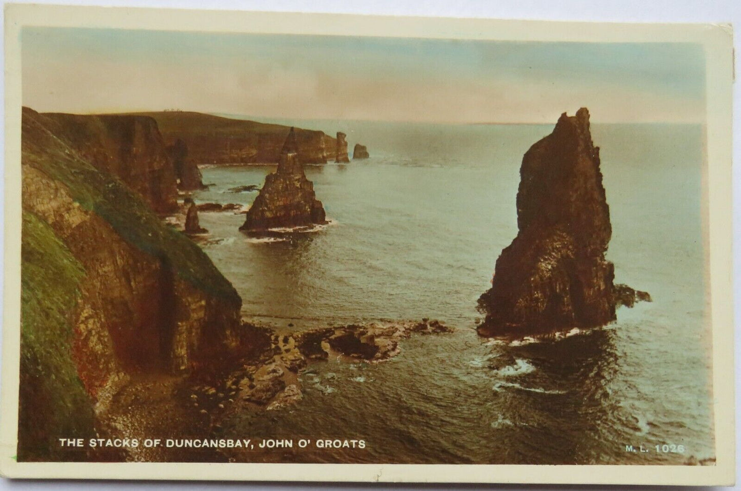 Old Postcard of The Stacks of Duncansbay, John O' Groats