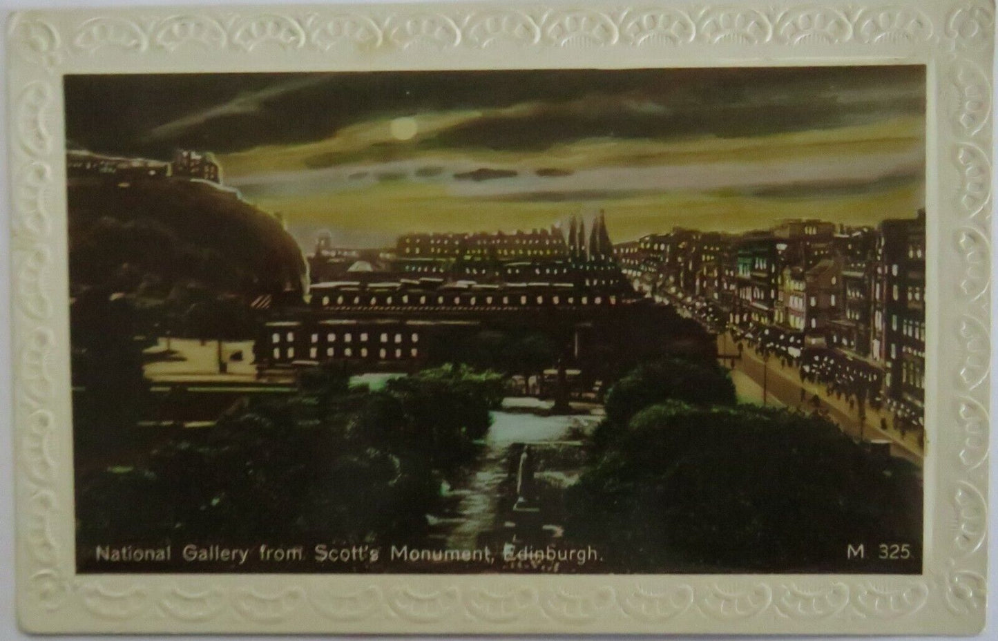 Old Antique Postcard Of National Gallery From Scott's Mon Edinburgh - Ref : 1040
