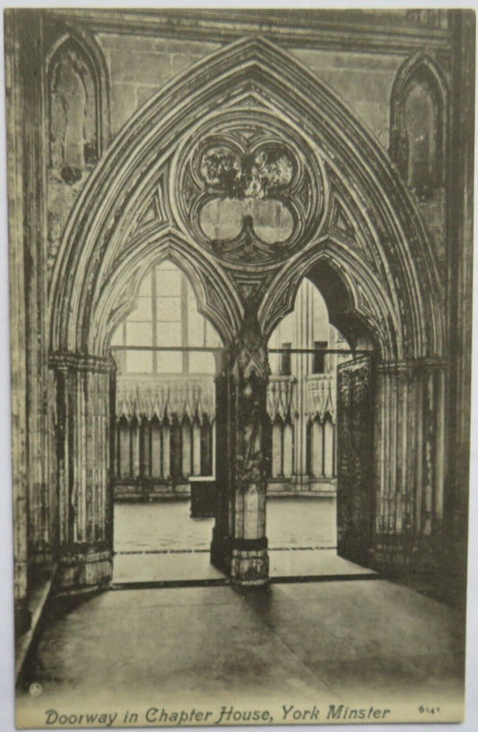 Old Postcard of Doorway In Chapter House, York Minster