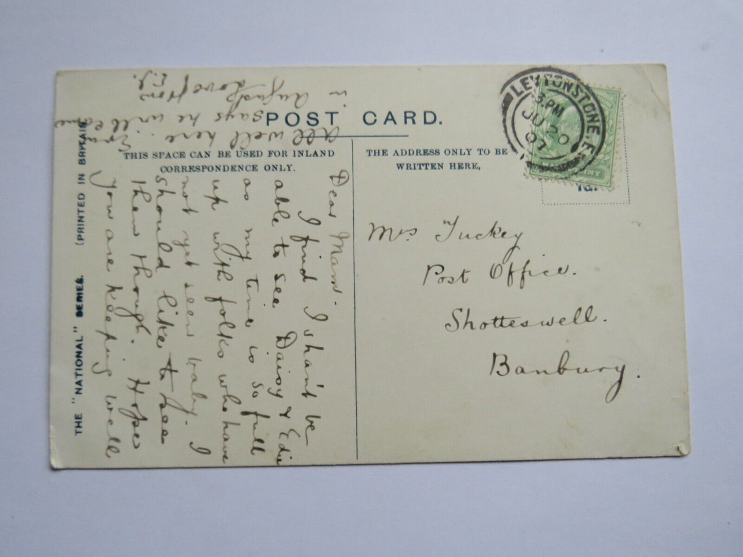 Old Postcard of Stonebyres (Falls of Clyde) 1907 - Ref : 1035