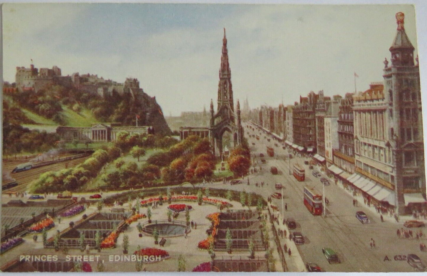 Old Postcard of Princes Street, Edinburgh - Ref : 1021
