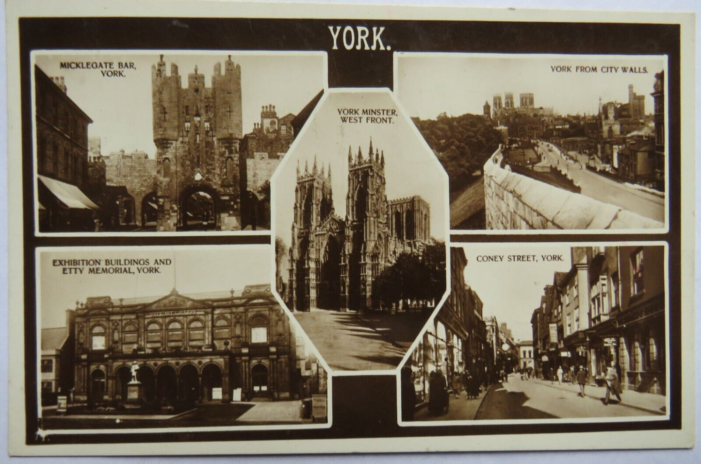 Old Multiview Postcard of York 1929