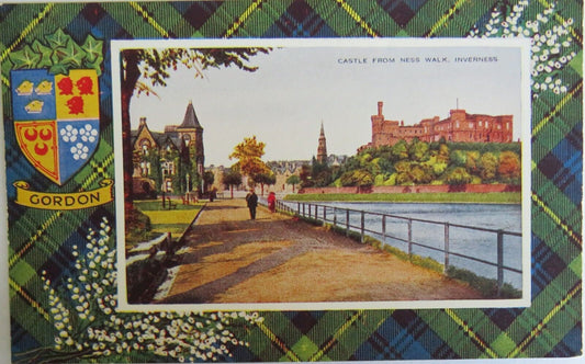 Old Postcard of Castle From Ness Walk, Inverness - Ref : 1027