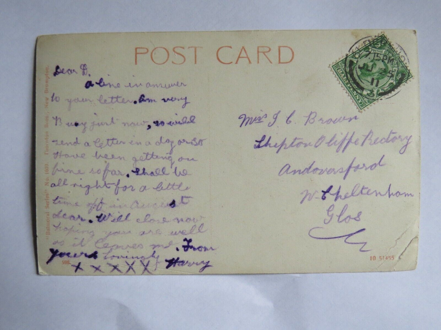 Old Postcard of The Leas, Folkestone 1911 - Ref : 1011