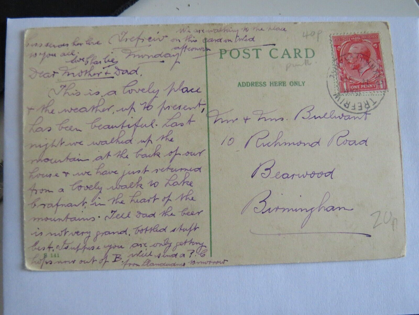 Old Postcard of Swallow Falls, Near Bettws-Y-Coed - Ref : 1030