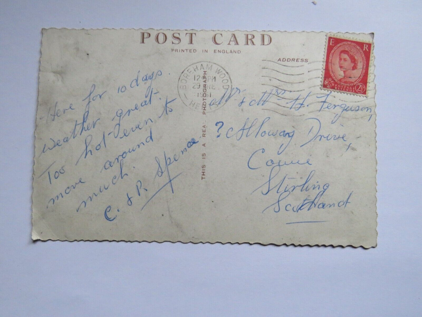 Old Postcard of River Thames From The Victoria Tower London - Ref : 1035