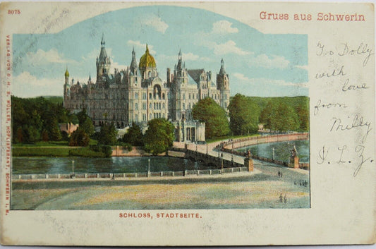 Old Postcard of Gruss aus Sohwerin, Schloss, Stadtseite