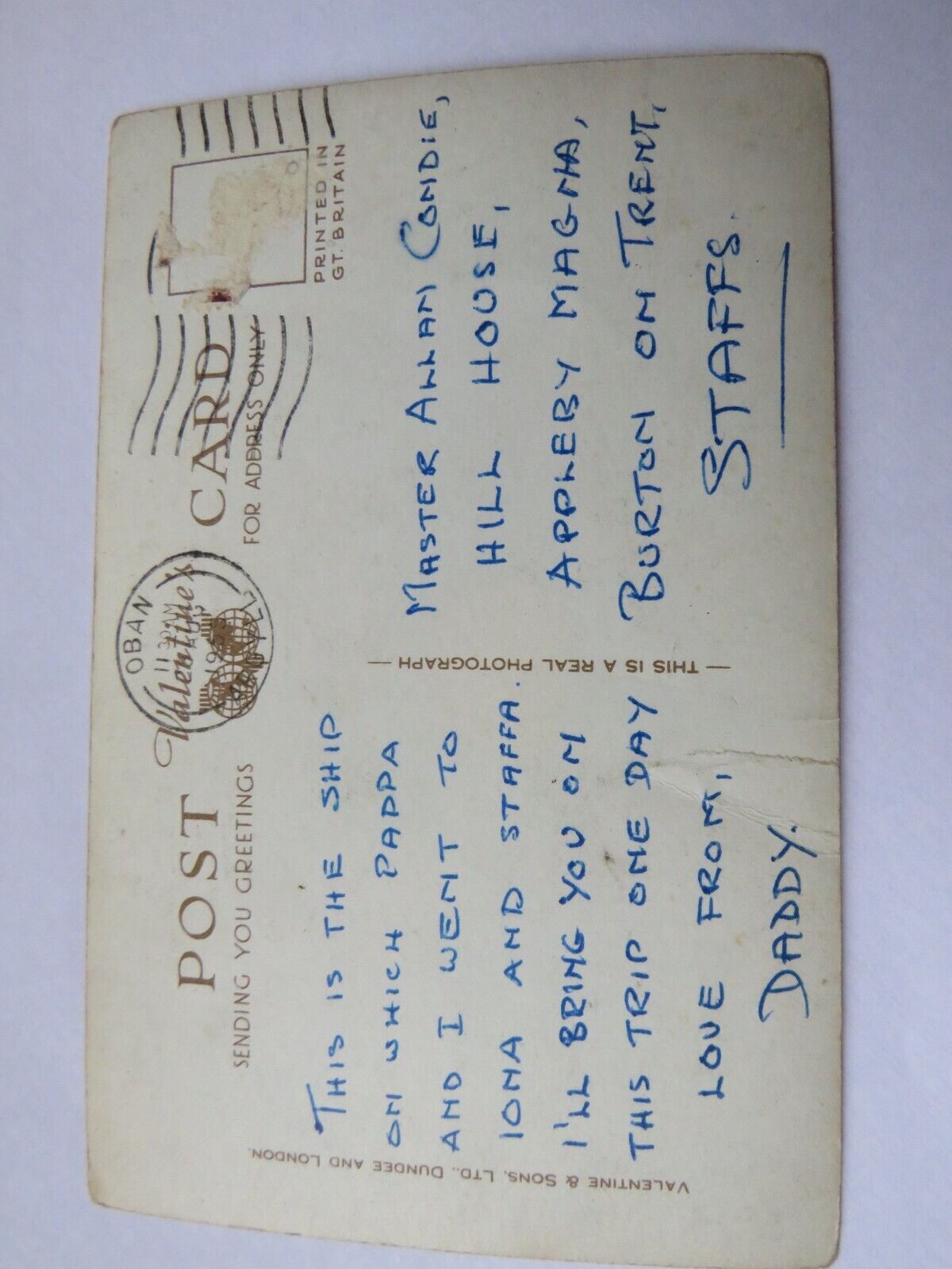 Old Postcard of T.S.S. "King George VI" 1953