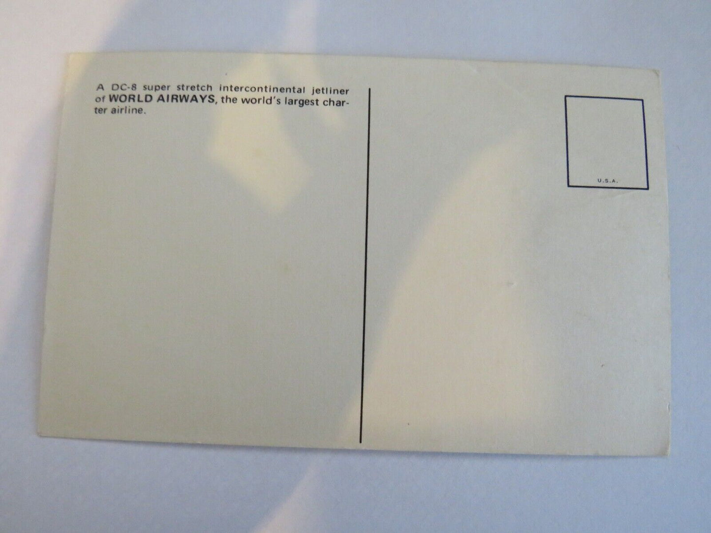 Old Postcard Of A DC-8 Super Stretch World Airways - Ref : 1015