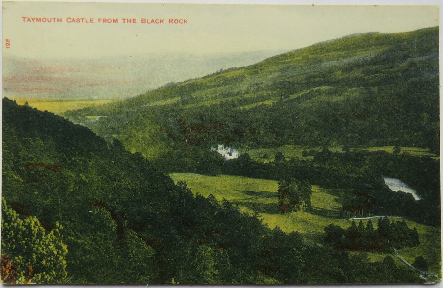 Old Postcard of Taymouth Castle from the Black Rock, 1908
