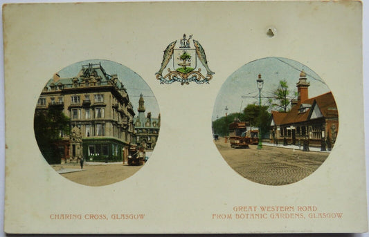 Old Postcard of Charing Cross, Glasgow, Great Western Road - Ref : 1034