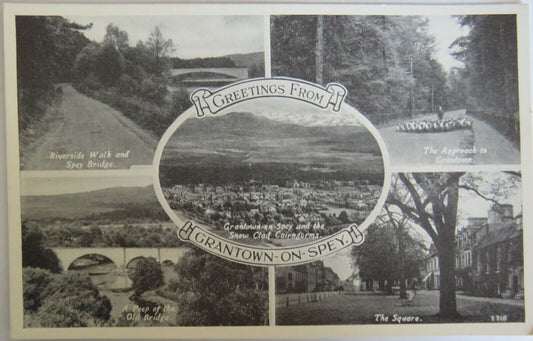Old Postcard of Greetings From Grantown-On-Spey - Ref : 1027