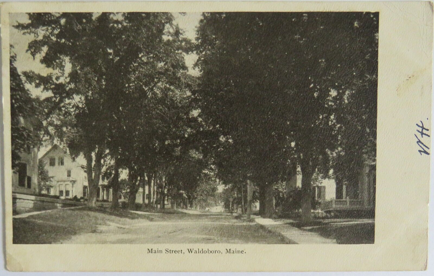 Old Postcard of Main Street, Waldoboro, Maine - Ref : 1018