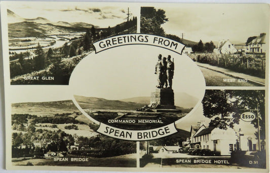 Old Postcard of Greetings From Spean Bridge  - Ref : 1003