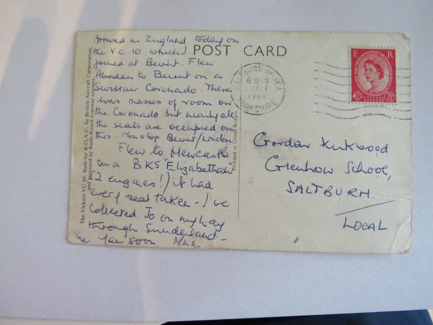 Old Postcard Of The B.O.A.C. VC 10- Ref : 1014.