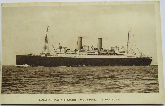 Old Postcard of Canadian Pacific Liner "Montrose" 16,400 Tons