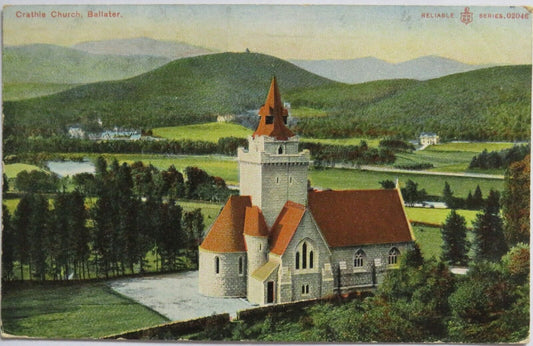 Old Postcard of Crathie Church, Ballater - Ref : 1010