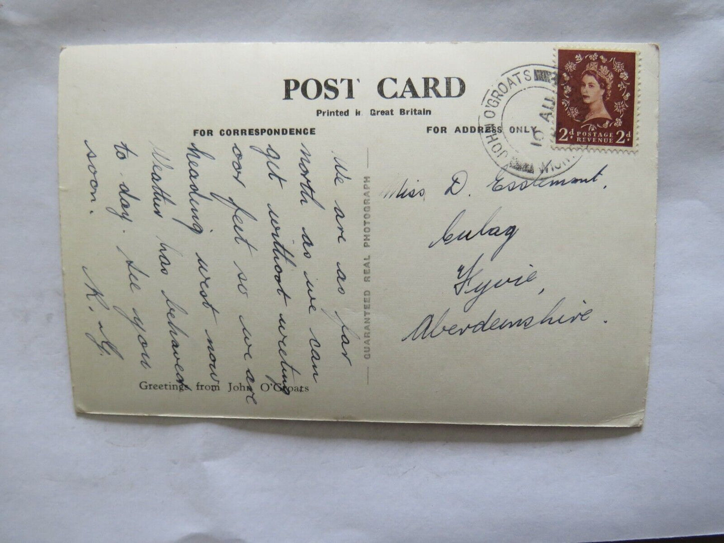 Old Postcard of Hotel and Last House, John O' Groats - Ref : 1005