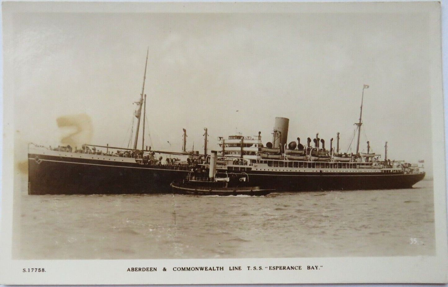 Old Postcard of Aberdeen & Commonwealth Line T.S.S - Esperance Bay