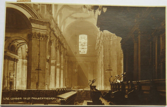 Old Postcard of London, In St. Pauls Cathedral, 1938