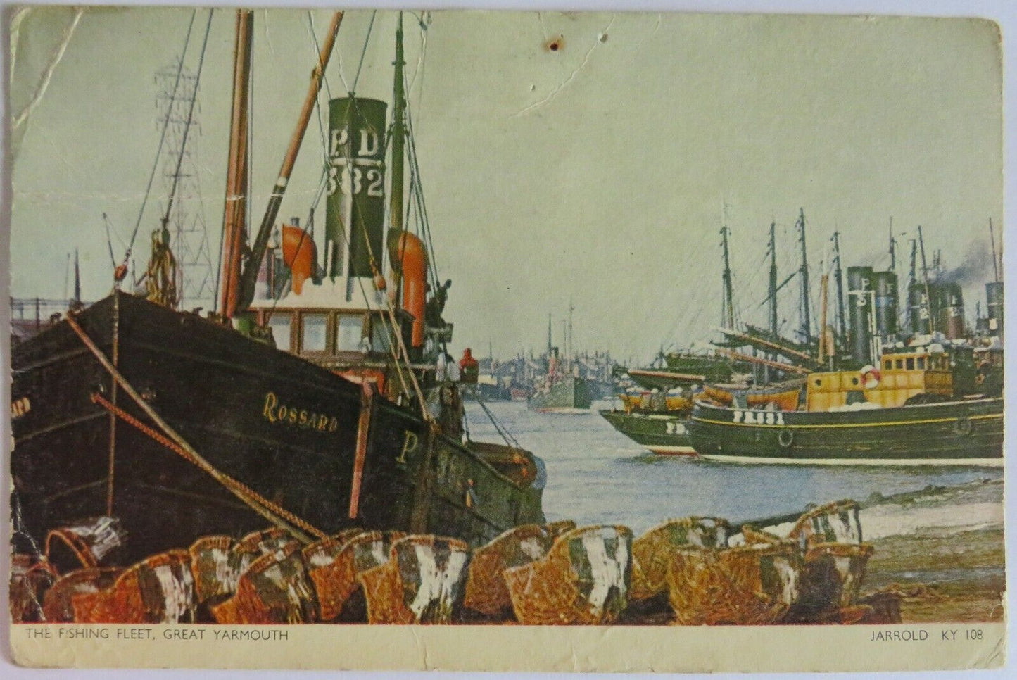 Old Postcard of The Fishing Fleet, Great Yarmouth 1952 - Ref : 1020