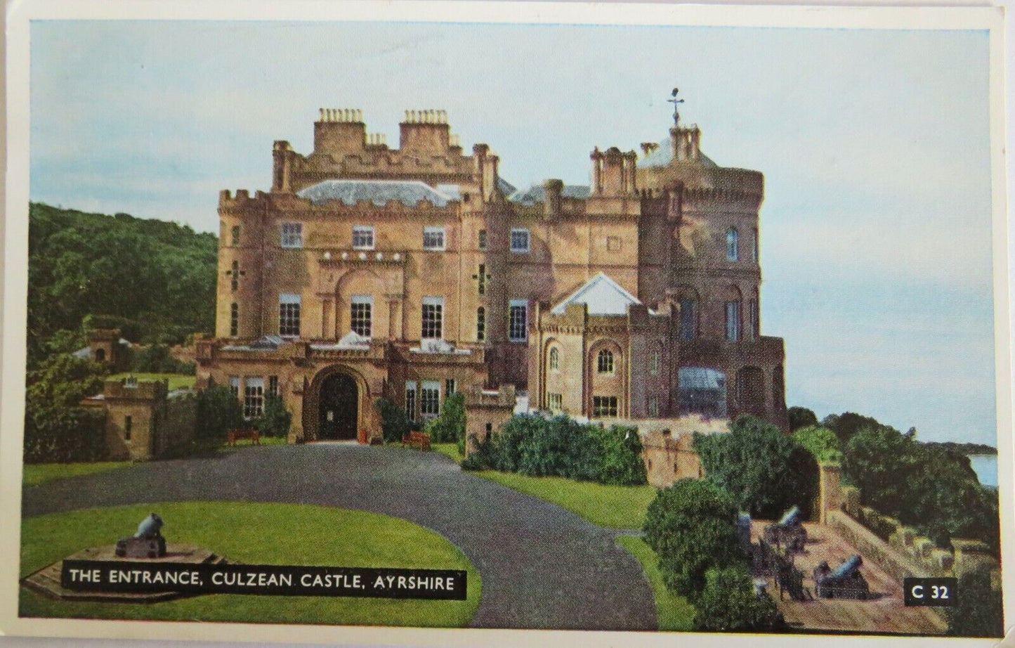 Old Postcard of The Entrance, Cluzean Castle, Ayrshire 1957 - Ref : 1029