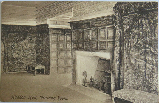 Old Postcard of Haddon Hall, Drawing Room  - Ref : 1025