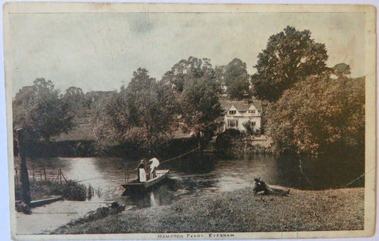 Old Postcard of Hampton Ferry, Evesham