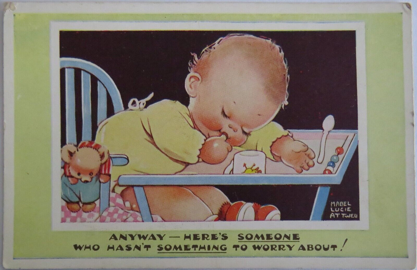 Old Comical Postcard By Mabel Lucie Attwell "Anyway Here's Someone" - Ref : 1031