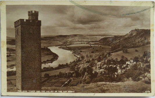 Old Postcard of The Binn Tower and the Valley of the Tay, Perth  - Ref : 1010