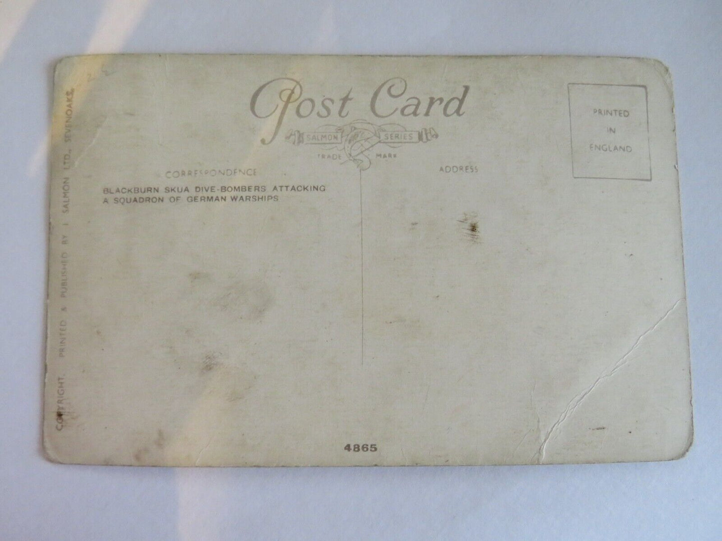 Old Postcard Of The Blackburn Skuas - Ref : 1014